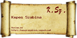 Kepes Szabina névjegykártya